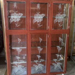 tủ đựng chén bát nhôm kính